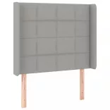 világosszürke szövet LED-es fejtámla 93x16x118/128 cm