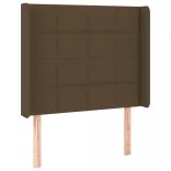 sötétbarna szövet LED-es fejtámla 93x16x118/128 cm