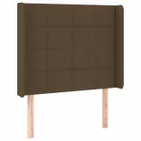 sötétbarna szövet LED-es fejtámla 103x16x118/128 cm