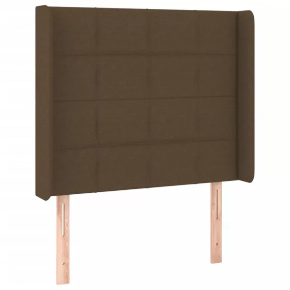 sötétbarna szövet LED-es fejtámla 103x16x118/128 cm