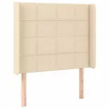 krémszínű szövet LED-es fejtámla 103x16x118/128 cm