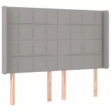 világosszürke szövet LED-es fejtámla 147x16x118/128 cm