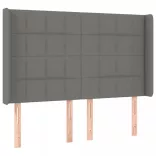 sötétszürke szövet LED-es fejtámla 147x16x118/128 cm