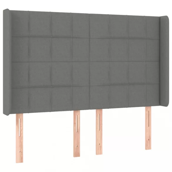 sötétszürke szövet LED-es fejtámla 147x16x118/128 cm