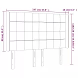 sötétszürke szövet LED-es fejtámla 147x16x118/128 cm