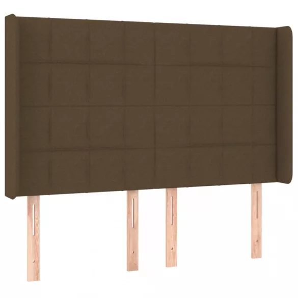 sötétbarna szövet LED-es fejtámla 147x16x118/128 cm