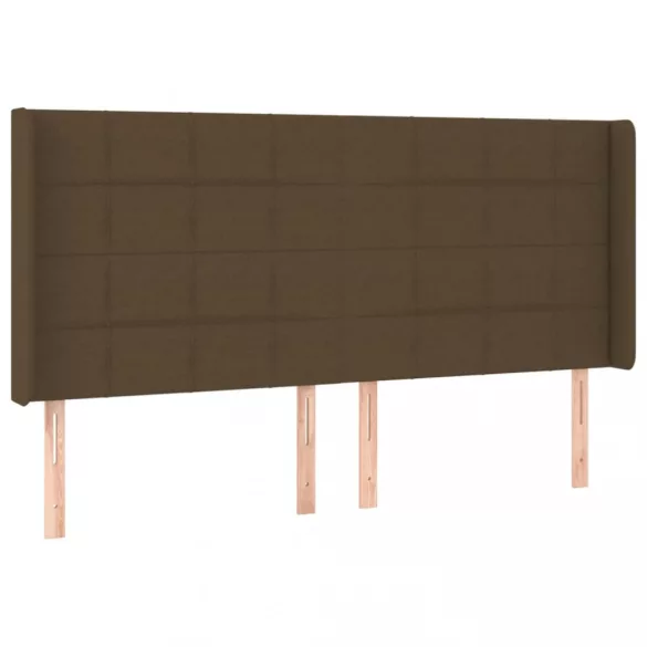sötétbarna szövet LED-es fejtámla 163x16x118/128 cm