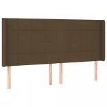 sötétbarna szövet LED-es fejtámla 203x16x118/128 cm