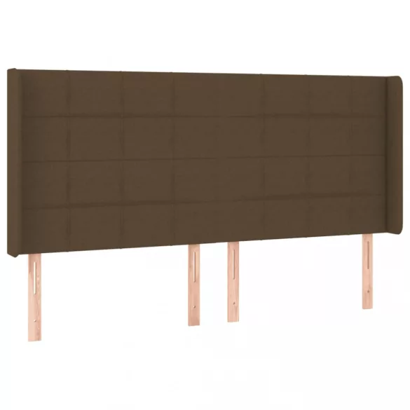 sötétbarna szövet LED-es fejtámla 203x16x118/128 cm