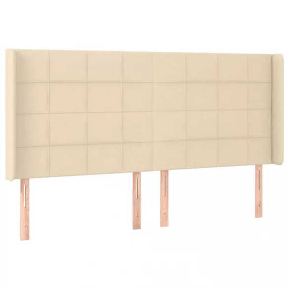 krémszínű szövet LED-es fejtámla 203x16x118/128 cm