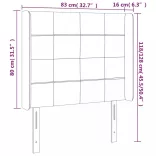 rózsaszín bársony LED-es fejtámla 83x16x118/128 cm