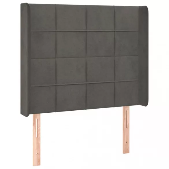 sötétszürke bársony LED-es fejtámla 93x16x118/128 cm