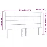 sötétszürke bársony LED-es fejtámla 163x16x118/128 cm