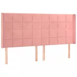 rózsaszín bársony LED-es fejtámla 183x16x118/128 cm