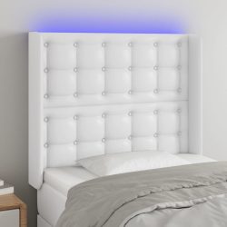 fehér műbőr LED-es fejtámla 93x16x118/128 cm