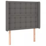 szürke műbőr LED-es fejtámla 93x16x118/128 cm