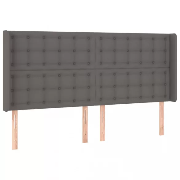 szürke műbőr LED-es fejtámla 163x16x118/128 cm