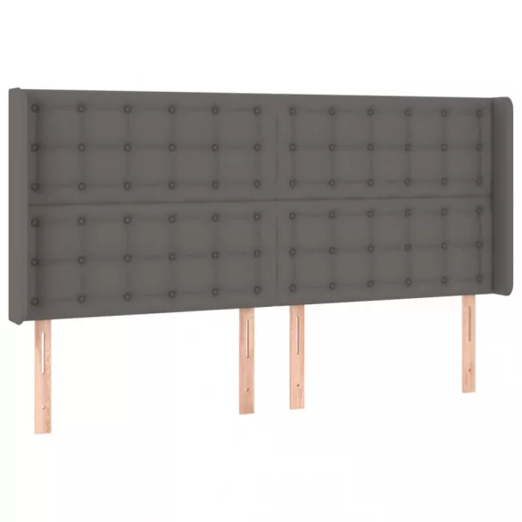 szürke műbőr LED-es fejtámla 183x16x118/128 cm