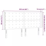 szürke műbőr LED-es fejtámla 203x16x118/128 cm