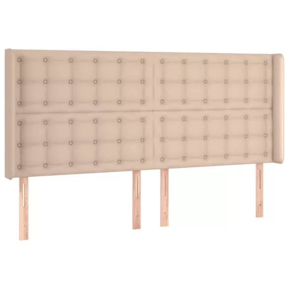 cappuccino műbőr LED-es fejtámla 203x16x118/128 cm