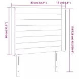 világosszürke szövet LED-es fejtámla 83x16x118/128 cm