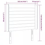 tópszínű szövet LED-es fejtámla 103x16x118/128 cm