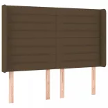 sötétbarna szövet LED-es fejtámla 147x16x118/128 cm