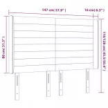 tópszínű szövet LED-es fejtámla 147x16x118/128 cm