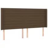 sötétbarna szövet LED-es fejtámla 163x16x118/128 cm