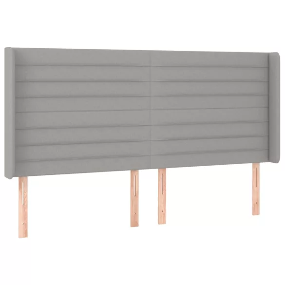 világosszürke szövet LED-es fejtámla 183x16x118/128 cm