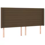 sötétbarna szövet LED-es fejtámla 183x16x118/128 cm