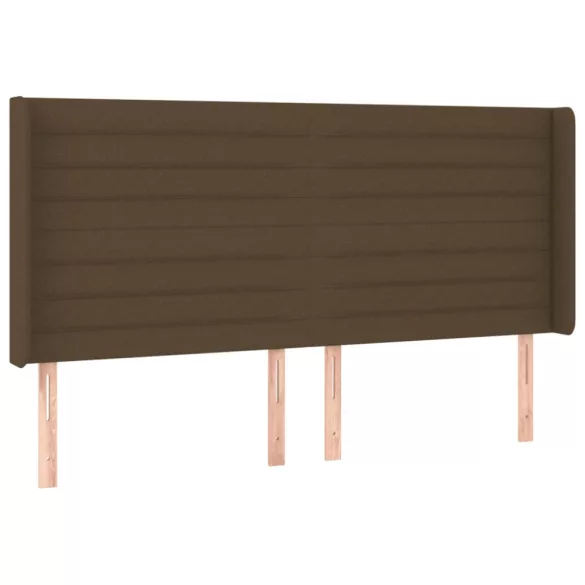 sötétbarna szövet LED-es fejtámla 183x16x118/128 cm