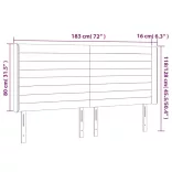 sötétbarna szövet LED-es fejtámla 183x16x118/128 cm