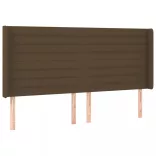 sötétbarna szövet LED-es fejtámla 203x16x118/128 cm