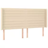 krémszínű szövet LED-es fejtámla 203x16x118/128 cm