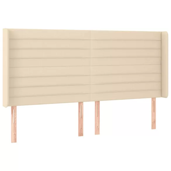 krémszínű szövet LED-es fejtámla 203x16x118/128 cm