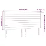 krémszínű szövet LED-es fejtámla 203x16x118/128 cm