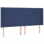 kék szövet LED-es fejtámla 203x16x118/128 cm