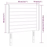 sötétszürke bársony LED-es fejtámla 83x16x118/128 cm