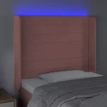 rózsaszín bársony LED-es fejtámla 93x16x118/128 cm