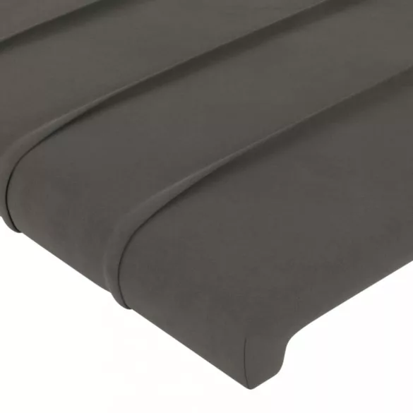 sötétszürke bársony LED-es fejtámla 103x16x118/128 cm