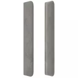 világosszürke bársony LED-es fejtámla 163x16x118/128 cm