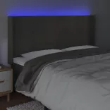 sötétszürke bársony LED-es fejtámla 163x16x118/128 cm