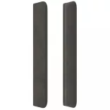 sötétszürke bársony LED-es fejtámla 183x16x118/128 cm