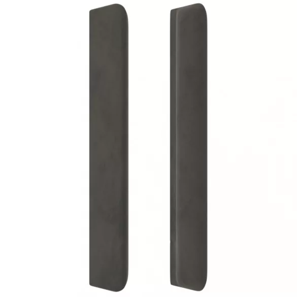 sötétszürke bársony LED-es fejtámla 183x16x118/128 cm