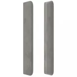 világosszürke bársony LED-es fejtámla 203x16x118/128 cm