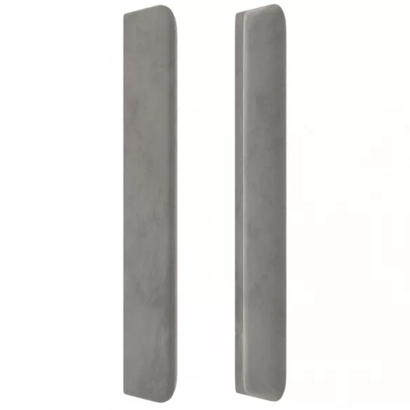 világosszürke bársony LED-es fejtámla 203x16x118/128 cm