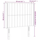 sötétbarna szövet LED-es fejtámla 83x16x118/128 cm