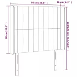 krémszínű szövet LED-es fejtámla 93x16x118/128 cm