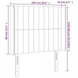 krémszínű szövet LED-es fejtámla 103x16x118/128 cm
